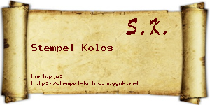 Stempel Kolos névjegykártya